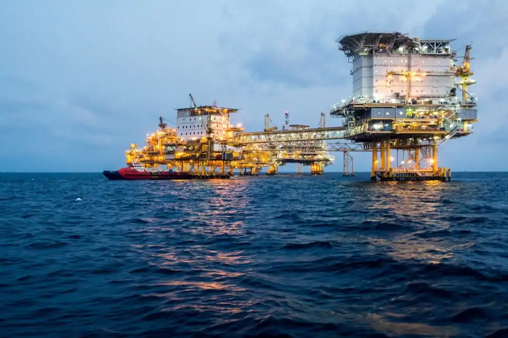 Oil tanker in gulf sea